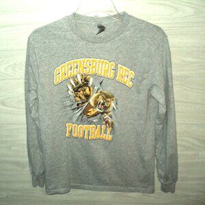 Greensburg Rec Football T-Shirt Size Adult S Gray Long Sleeves Small Pullover
